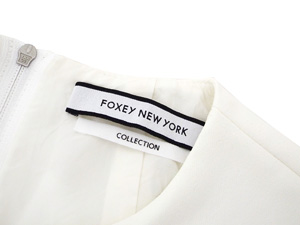 フォクシー FOXEY NEW YORK COLLECTION/プレートシフトドレス/白 