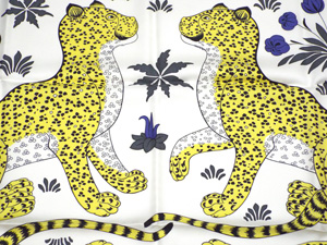エルメス/カレ90 スカーフ 【Les Leopards （レオパード）】/黒×白 