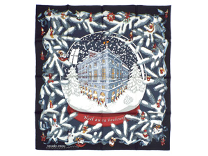 エルメス/エルメスのバッグ、エルメスの財布の専門店/エルメス/カレ90 スカーフ 【Noel au 24 Faubourg （フォーブル24番地のクリスマス）】